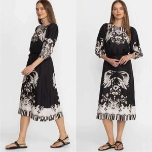 NWT $455 Johnny Was Jade Viviette Dress XS Bird of Paradise, Silk/Rayon, No Sash